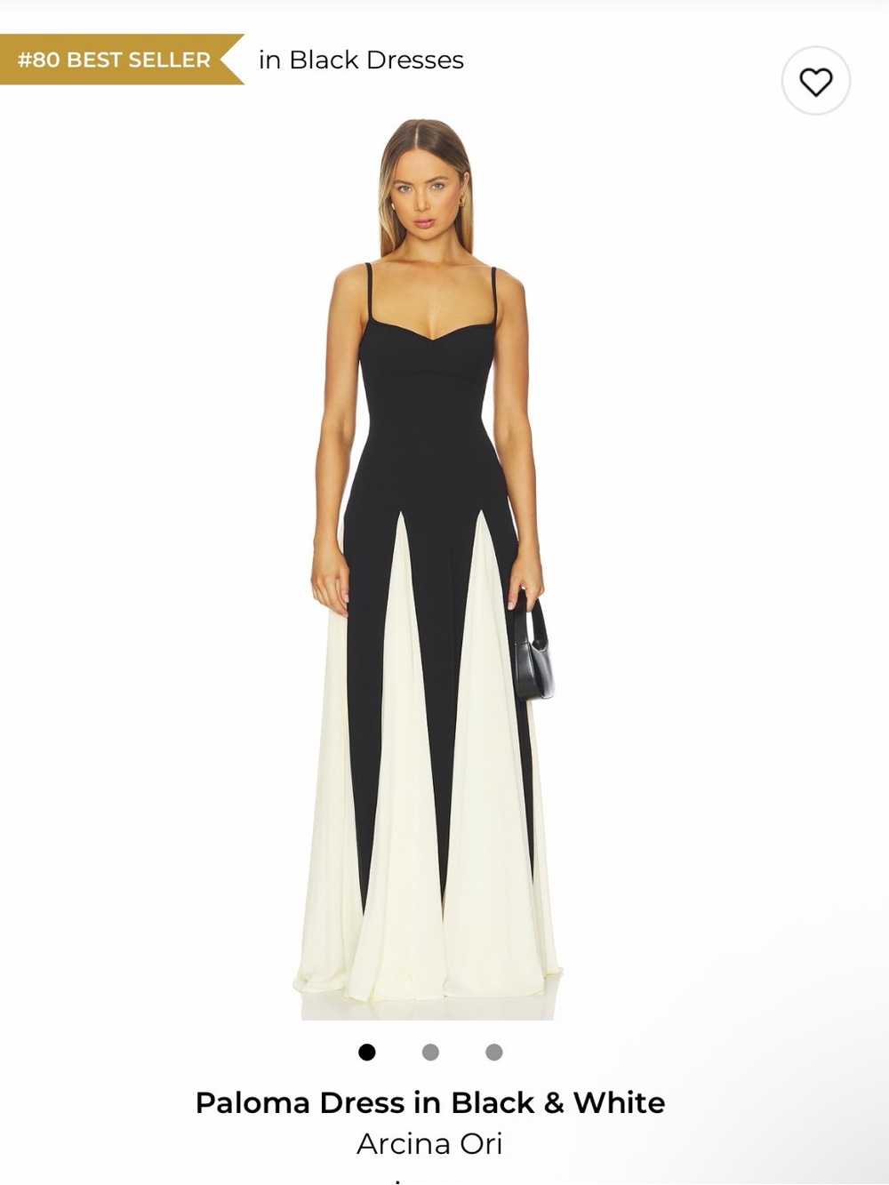 Black & White Maxi Evening Gown with Contrast Panels